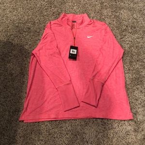 Pink nike running quarter zip